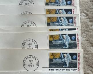 First Man on the Moon Commemorative Envelopes with Hong Kong Stamp