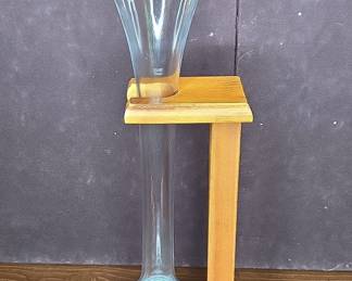 Yard of Ale Glass with Wooden Stand