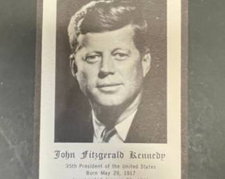 John Fitzgerald Kennedy Funeral Prayer Card