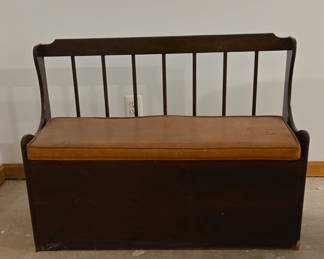 Vintage Spindle Back Storage Bench