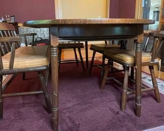 Solid Wood Dining Table, Chairs, and Bench Set