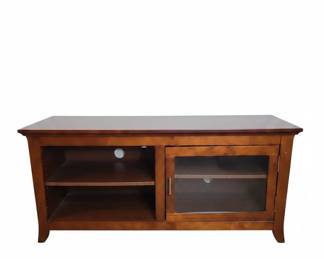 Wooden Media Console with Glass Door