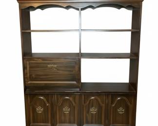 Vintage Wood China Cabinet Hutch