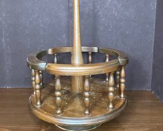 Vintage Wooden Rotating Condiment Caddy / Lazy Susan