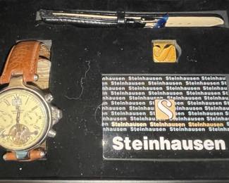 Steinhause Chronograph Watch with Pen and Cufflinks Set