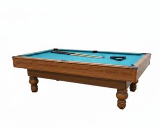 Vtg Billiards Pool Table with Teal Felt