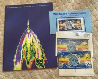1981 Space Achievements Official Numbered Block Stamp Folder
