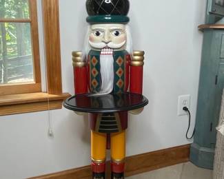 Large Decorative Nutcracker Butler with Serving Tray