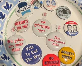 Political Campaign Buttons Collection - Nixon/Agnew, McCarthy, Kennedy