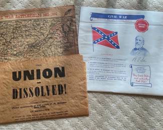 Civil War Map and Recruiting Posters Reproduction Set
