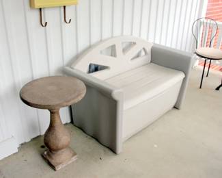 Concrete Stand, Outdoor Storage Bench