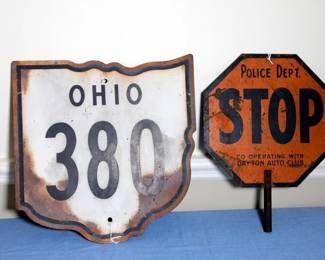 Dayton Auto Club Crossing Guard Sign, Ohio 380 Road Sign