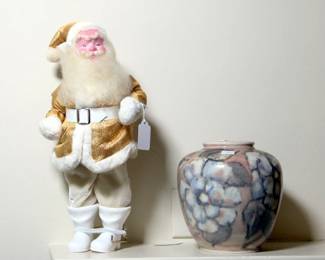 Howard Gale Santa, Rookwood Vase by Margaret McDonald
