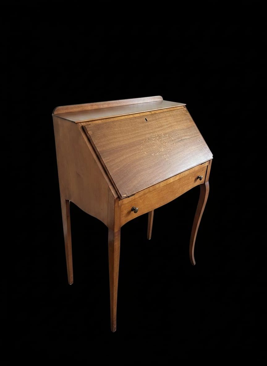 Antique Birdseye Maple Secretary Desk with Inlay