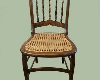 Antique Spindle Back Cane Seat Dining Chair