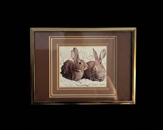 W. Robert Bob Seely Winter Rabbits Print