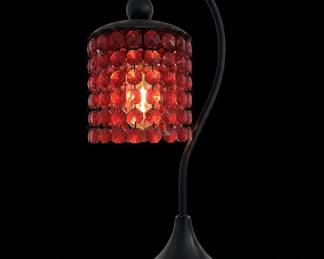 Red Beaded Accent Lamp