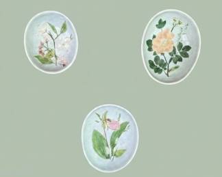 Set of Three Botanical Decorative Plates