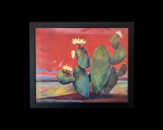 Prickly Pear Cactus Painting by Felicia Trales