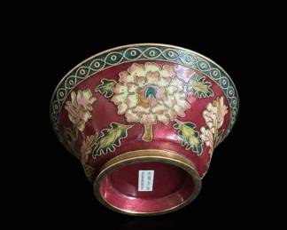 Vintage Cloisonn Bowl with Floral Motif