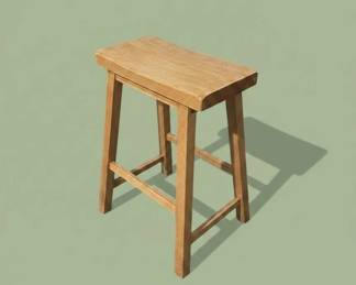 Wooden Saddle Seat Counter Stool