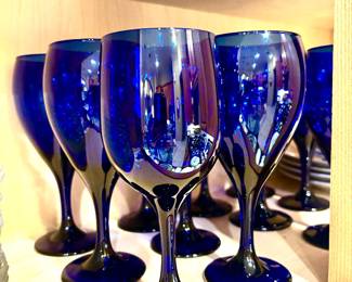 Libby cobalt wine glasses