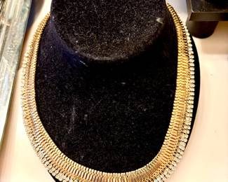 Fashion mesh and rhinestone necklace