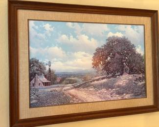 Texas hill country landscape with certificate