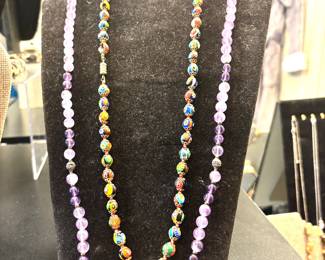Amethyst  * Venetian glass beads