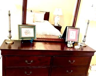 Matching dresser with mirror