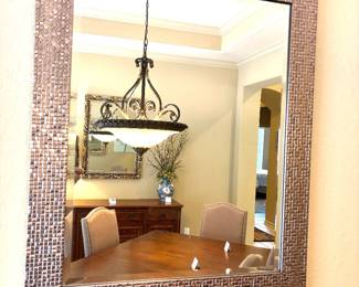 Contemporary silver mirror