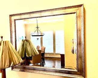 brushed silver frame mirror