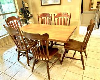 Butcher block top breakfast table