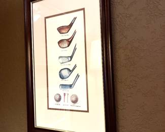 Vintage golf clubs print