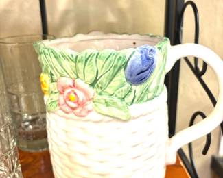Basket weave vintage pitcher