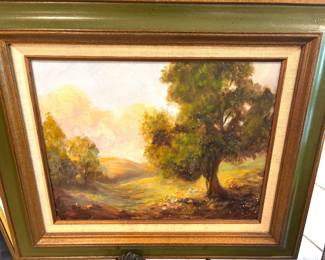 Signed oil landscape