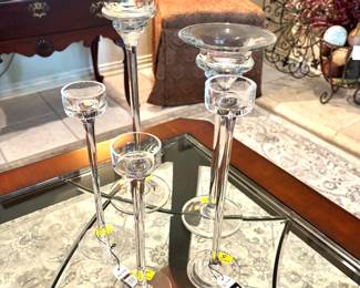 Glass candle holders