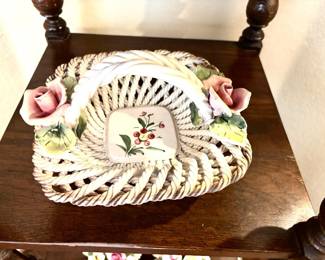 Vintage Capodimonte woven basket