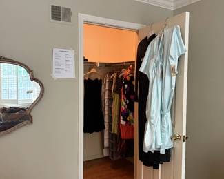 Dresses, decorative mirrors, scarves