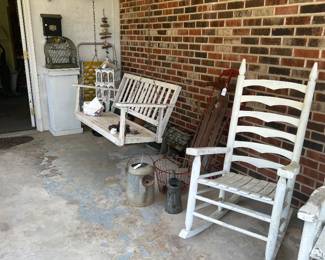 Porch swing wood rocker