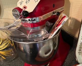 2011 red kitchen aid mixer w accessories