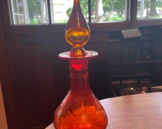 MCM? Mini (12") Amber Glass-- Kinda Genie-Like Bottle