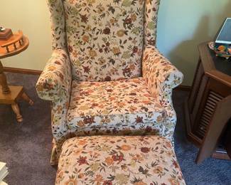 Restful and Pretty--Upholstered Chair & Ottoman