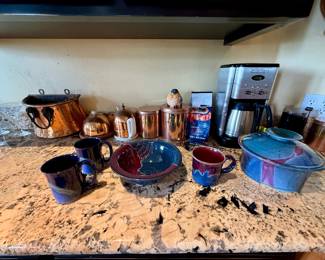 Signed pottery, copper