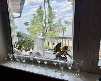Etched older glassware