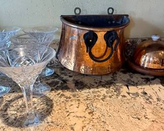 Martini glasses, various copper
