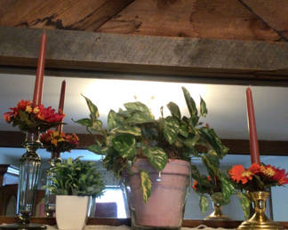 Lot 33: Candle holders and potted plants 