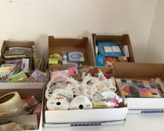 Lot 119: Assorted craft supplies and embellishments