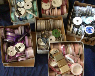 Lot 101: Assorted ribbons in boxes