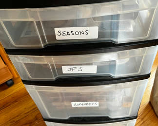 Lot 110: Stamping supplies in a multi-drawer organizer